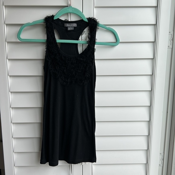 Ruffled Razor Back Cotton Tank - Picture 2 of 4